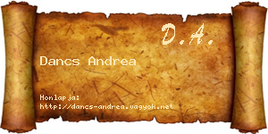 Dancs Andrea névjegykártya