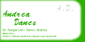 andrea dancs business card